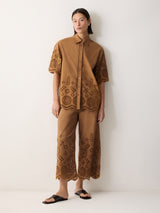 Broderie Trouser | Camel