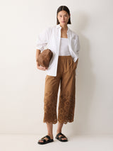 Broderie Trouser | Camel