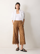 Broderie Trouser | Camel