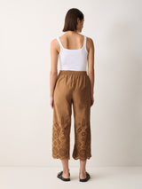 Broderie Trouser | Camel