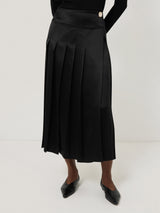 Pleated Midi Skirt | Black