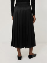 Pleated Midi Skirt | Black