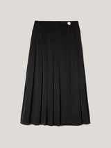Pleated Midi Skirt | Black