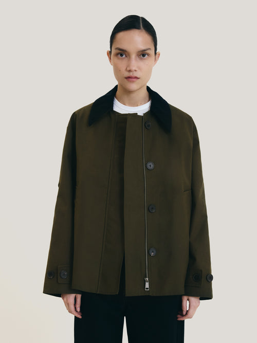 British Millerain Cotton Jacket | Green