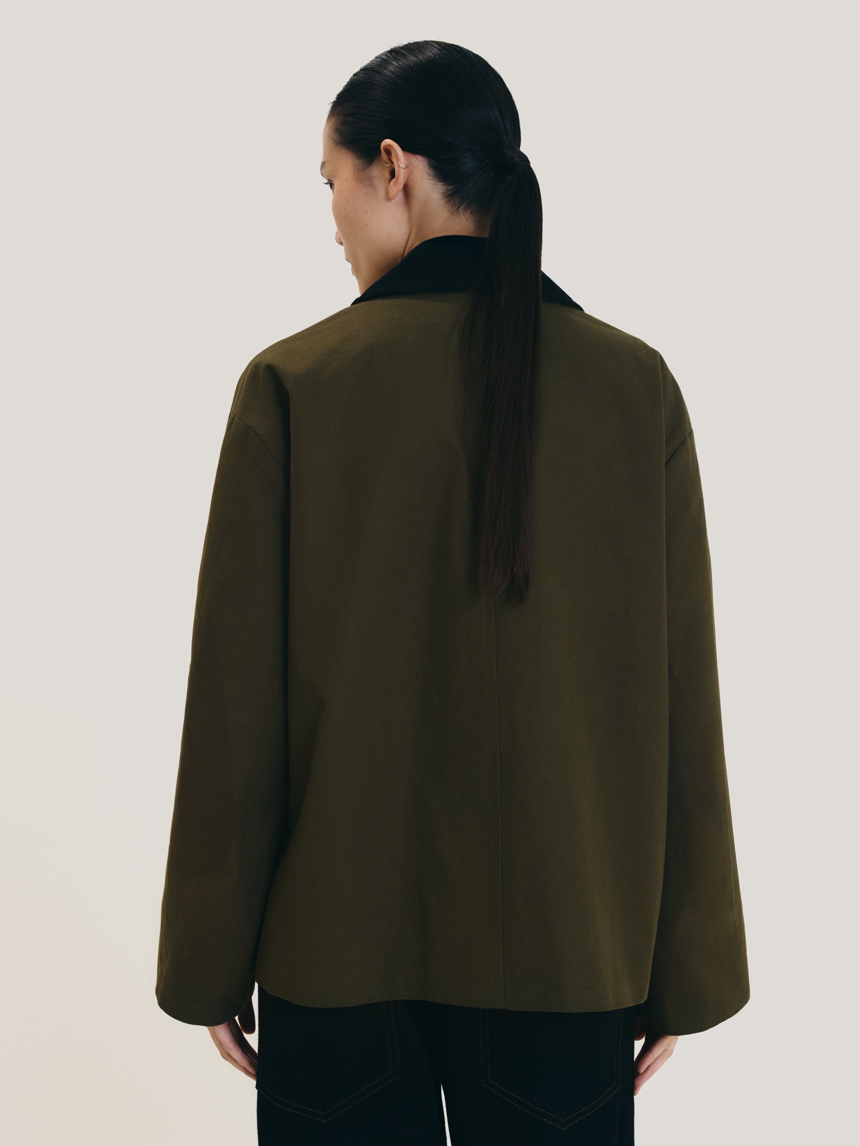 British Millerain Cotton Jacket | Green – Jigsaw