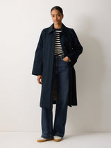 British Millerain Cotton Rain Mac | Navy
