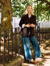 Alba Wool Herringbone Pea Coat | Brown