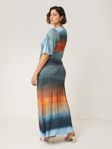 Glazed Abstract Twist Dress | Blue