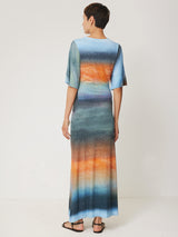 Glazed Abstract Twist Dress | Blue
