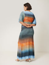 Glazed Abstract Twist Dress | Blue