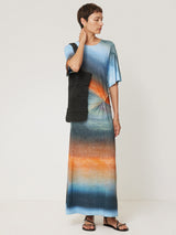 Glazed Abstract Twist Dress | Blue