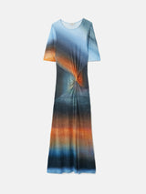 Glazed Abstract Twist Dress | Blue