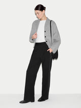 Crepe Split Hem Jogger | Black