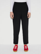 Crepe Split Hem Jogger | Black