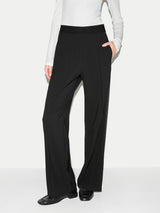 Crepe Split Hem Jogger | Black