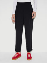 Crepe Split Hem Jogger | Black