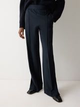 Crepe Split Hem Jogger | Navy