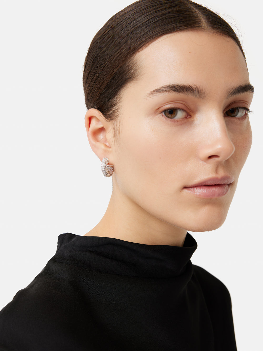 Just Dance Hoop Earrings, Silver