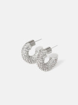 Diamante Hoop Earrings | Silver