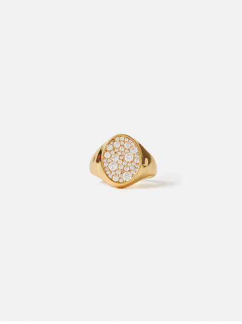 Diamante Signet Ring | Gold