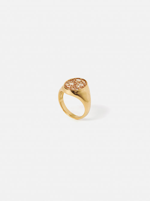 Diamante Signet Ring | Gold