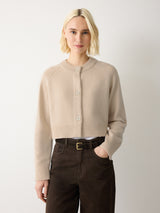 Wool Cropped Raglan Cardigan | Cream