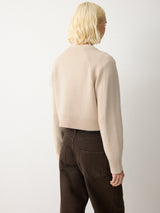 Wool Cropped Raglan Cardigan | Cream