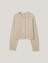 Wool Cropped Raglan Cardigan | Cream