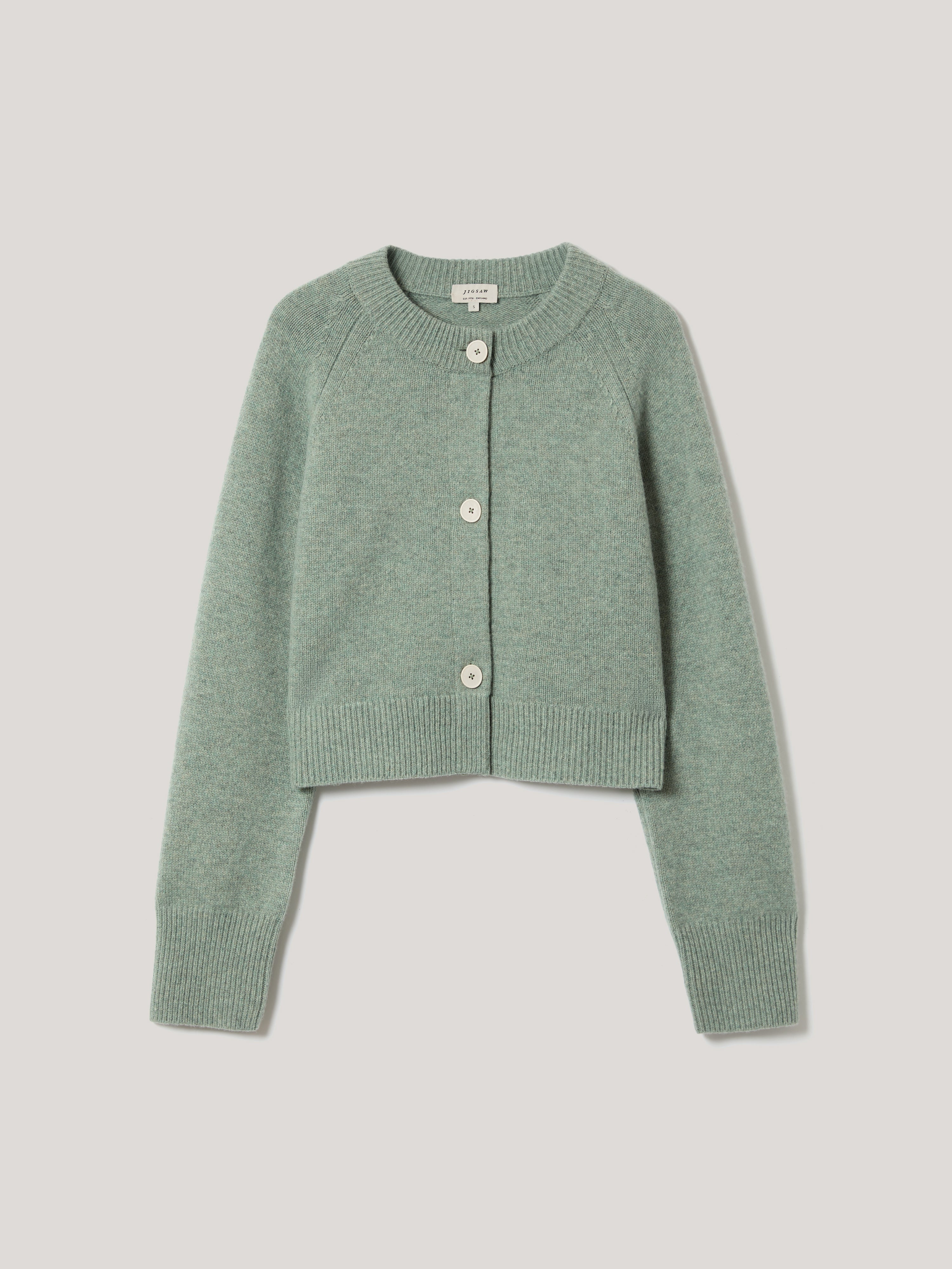 Wool Cropped Cardigan | Mint – Jigsaw