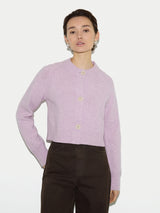 Wool Cropped Cardigan | Lilac