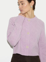 Wool Cropped Cardigan | Lilac