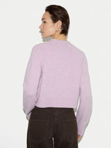 Wool Cropped Cardigan | Lilac