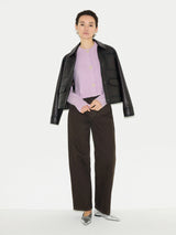 Wool Cropped Cardigan | Lilac
