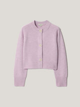 Wool Cropped Cardigan | Lilac
