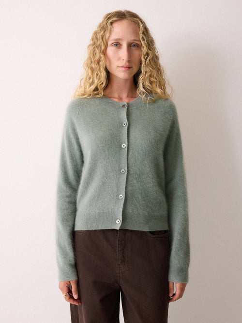 Halo Cashmere Cardigan | Green
