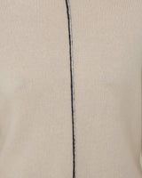 Wool Cashmere Blend Line Jumper | Cream