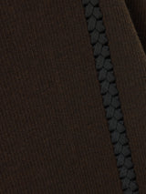 Lattice Trim Knitted Dress | Brown