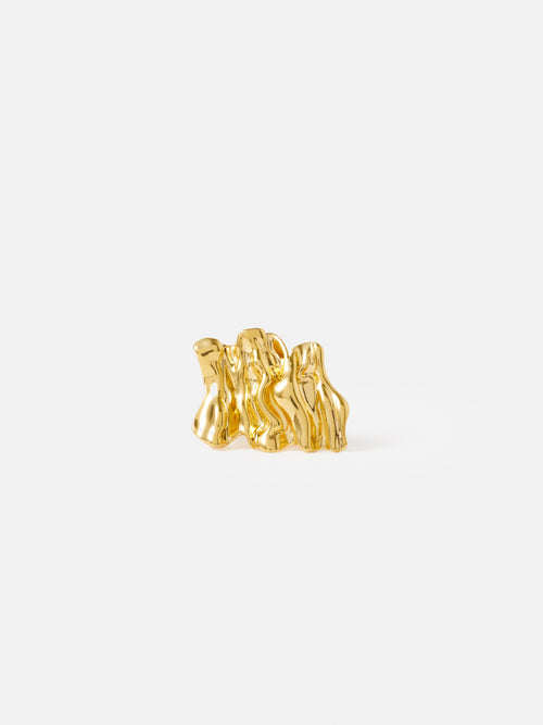 Crumpled Textured Ring | Gold