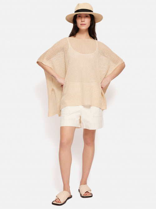 Linen Poncho | Cream