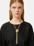 Crumpled Textured Necklace | Gold