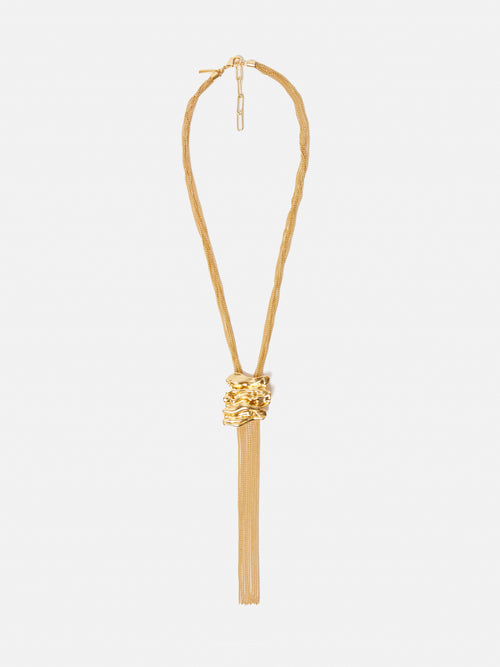 Crumpled Textured Necklace | Gold