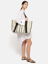 Oversize Striped Canvas Tote | Multi