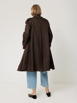 Pure Silk Trench Coat | Chocolate