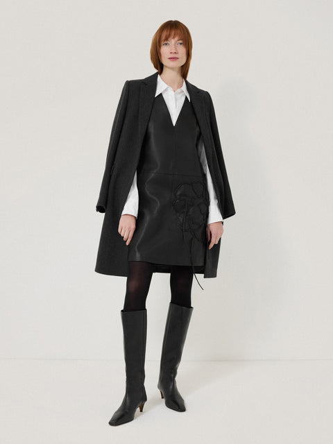 Bleeker Leather Applique Dress | Black Jigsaw Bleeker Leather Applique Dress | Black Jigsaw
