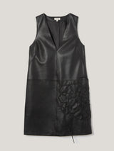 jigsaw leather dress Jigsaw Black Leather And Lace Shift Dress Size 8