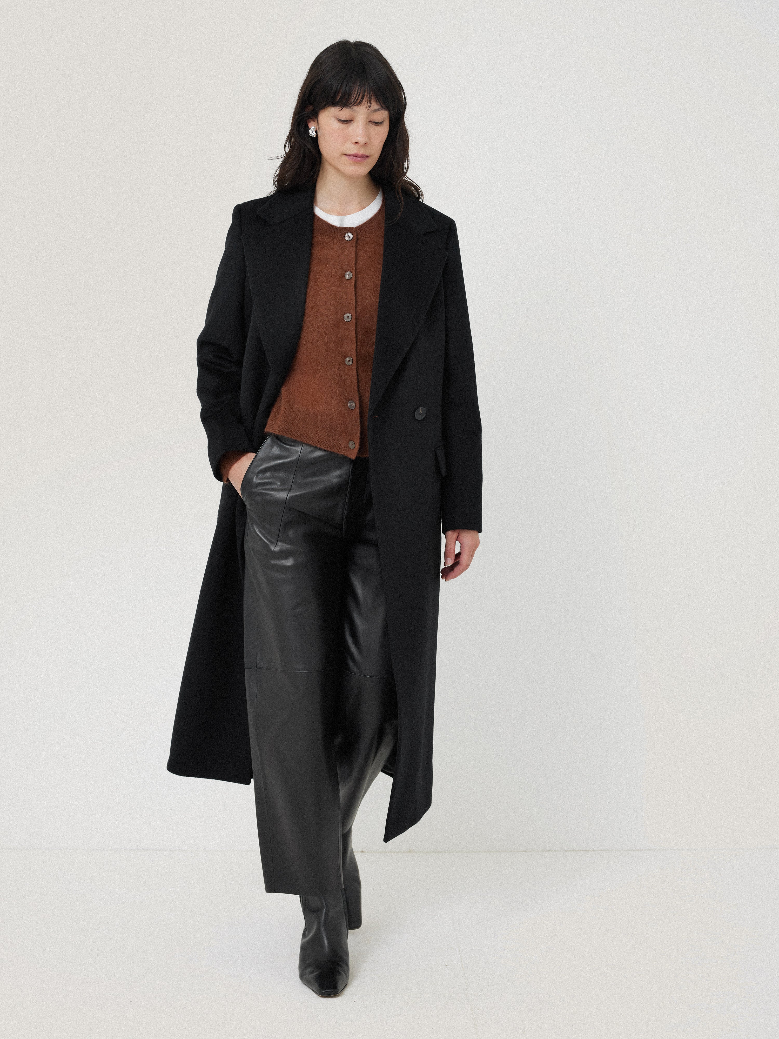 Wool Maxi City Coat | Black – Jigsaw