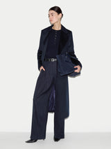 Wool Maxi City Coat | Navy