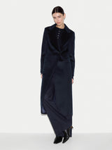 Wool Maxi City Coat | Navy