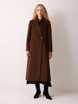 Wool Maxi City Coat | Brown