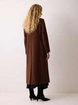 Wool Maxi City Coat | Brown